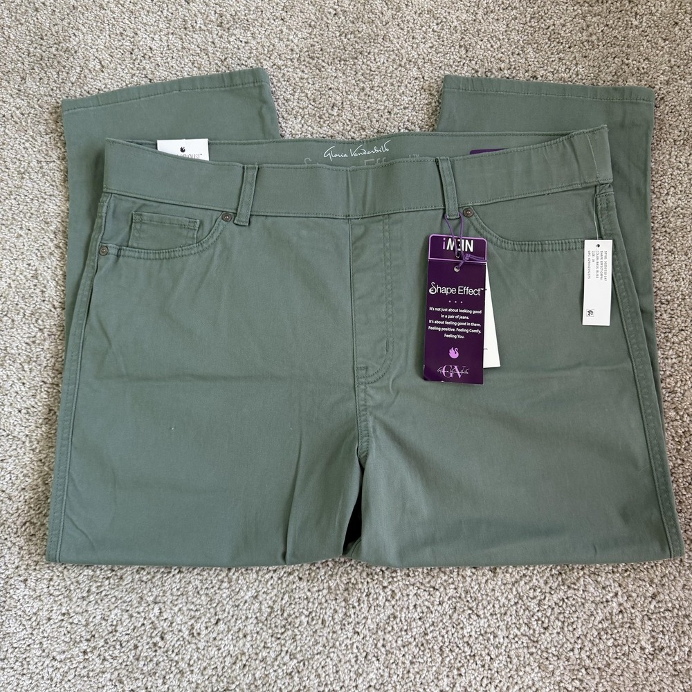 Gloria Vanderbilt Shape Effect Capri Jeans Womens 18 Green High Rise Stretch